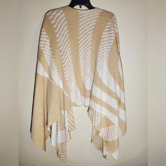 J.mclaughlin striped wrap poncho neutral beige - Picture 5 of 11